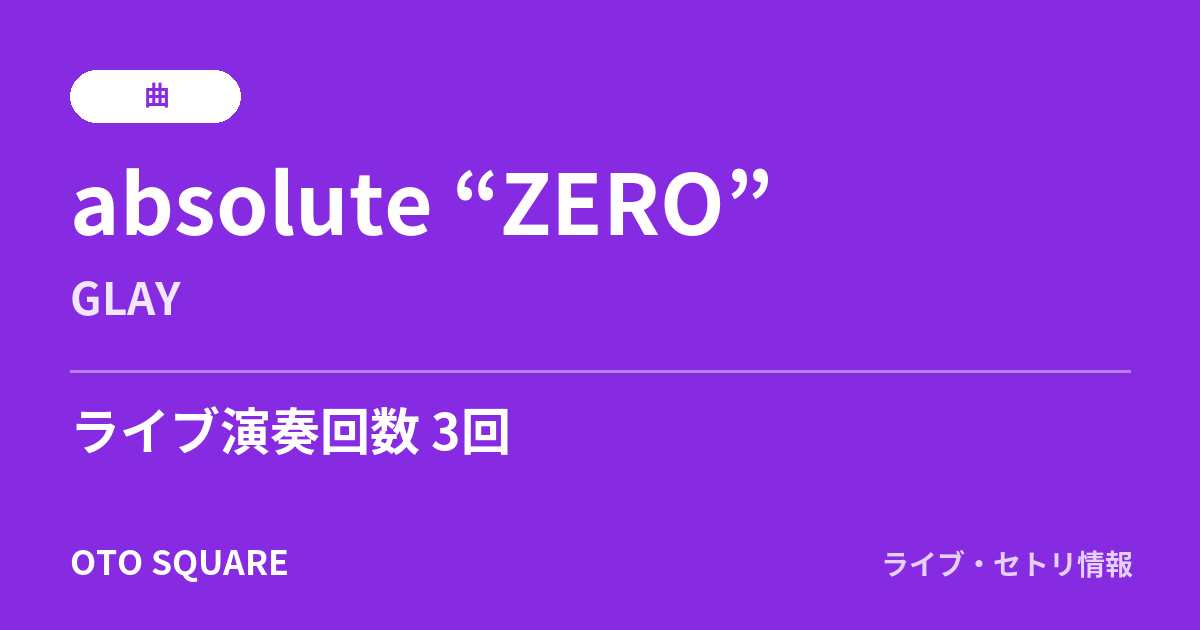 absolute “ZERO”