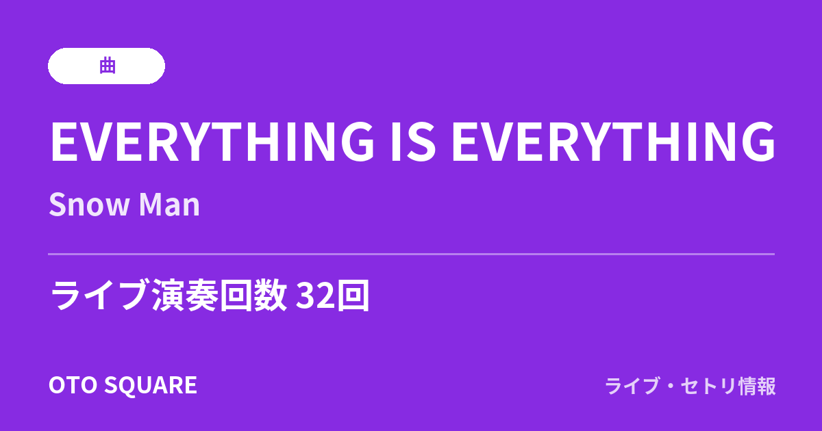 EVERYTHING IS EVERYTHING