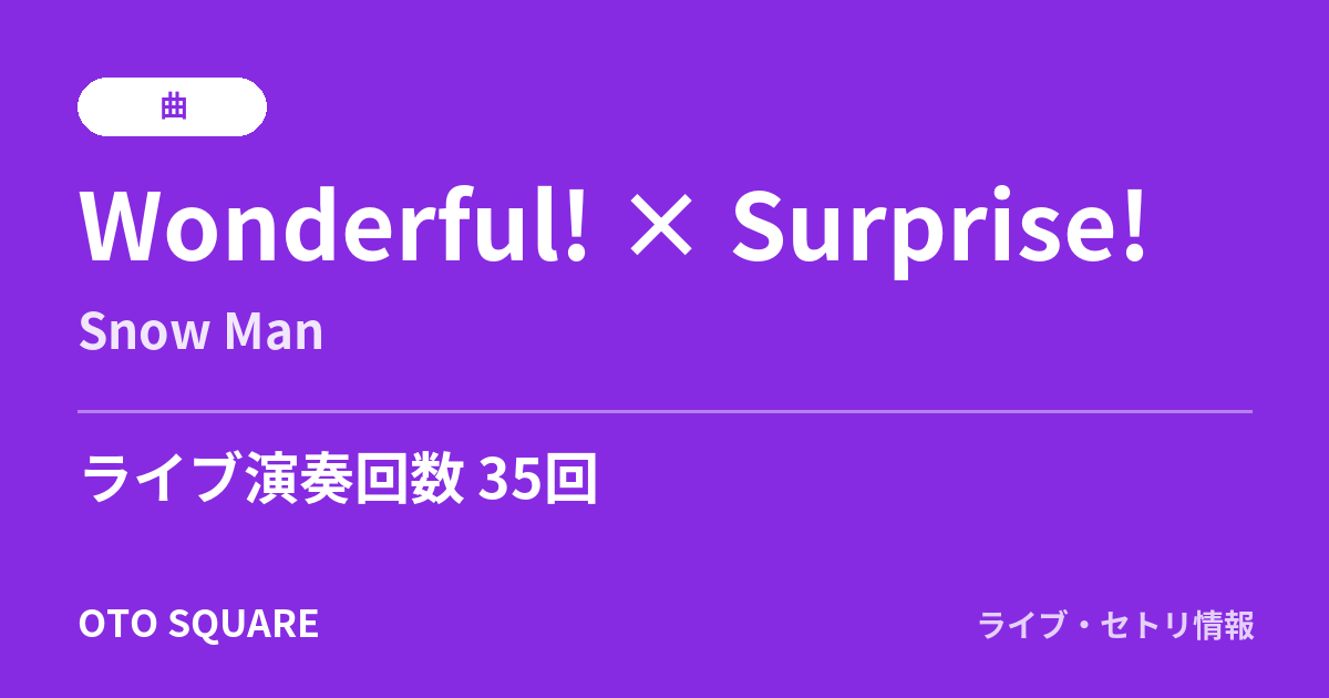 Wonderful! × Surprise!